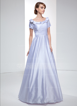 A-Line/Principessa Abiti senza spalline Al pavimento Charmeuse Abito da sera con Increspature (017022531)