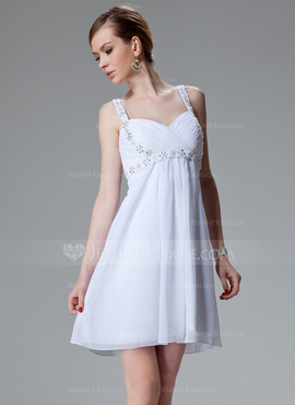 Empire Sweetheart Short/Mini Chiffon Taffeta Homecoming Dress With Ruffle Beading Sequins (022020769)