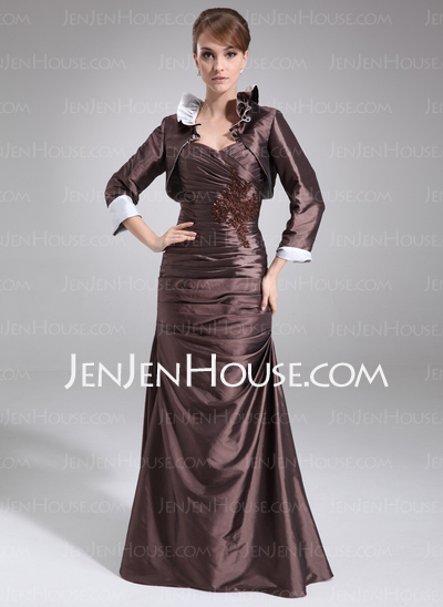 A-Line/Princess Sweetheart Floor-Length Taffeta Mother of the Bride Dress With Ruffle Lace Beading (008006516)