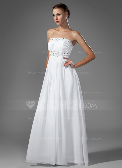 Empire Sweetheart Sweep Train Chiffon Evening Dress With Ruffle Beading Sequins (017004374)