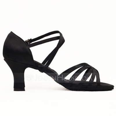 Satin Heels Sandals Latin Dance Shoes (053011478)