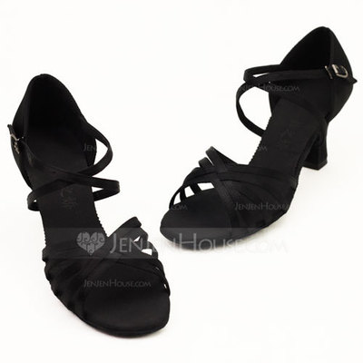 Satin Heels Sandals Latin Dance Shoes (053011478)
