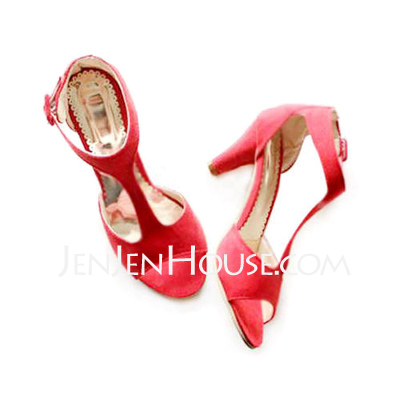 Suede Stiletto Heel Sandals Wedding Shoes With Buckle (047010753)