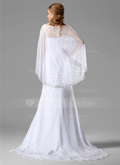 A-Line/Princess Sweetheart Sweep Train Chiffon Evening Dress With Ruffle (017022540)