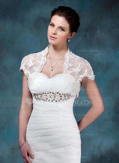 Short Sleeve Lace Wedding Jacket / Special Occasion Wrap (013004983)