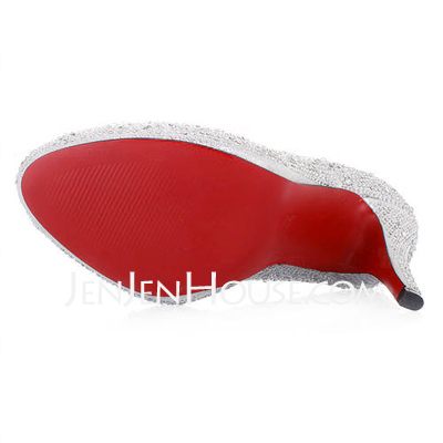 Sparkling Glitter Stiletto Heel Closed Toe Pumps Bruidsschoenen met Rhinestone (047011913)