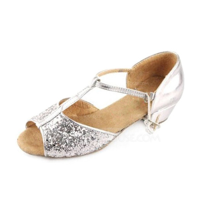Sparkling Glitter Sandals Ballroom Dance Shoes With T-Strap (053008116)
