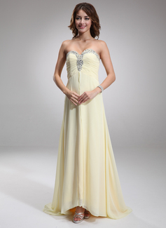 A-Line/Princess Sweetheart Asymmetrical Chiffon Evening Dress With Ruffle Beading (017016879)