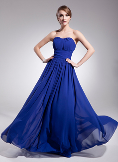 A-Line/Princess Sweetheart Floor-Length Chiffon Evening Dress With Ruffle (017014561)