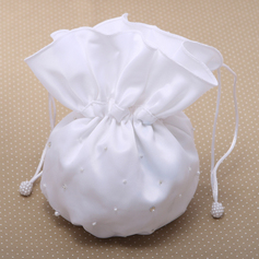 Raso bella con bordatura e imitazione perla nozze sposa Purse (012026341)