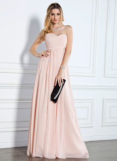 Empire Sweetheart Floor-Length Chiffon Evening Dress With Ruffle (017022510)