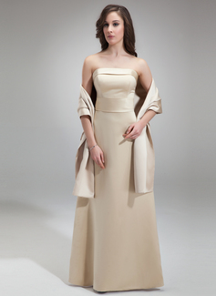 Nauwaansluitend Strapless Vloerlengte satijn Bruidsmeisjes Jurk (007001827)