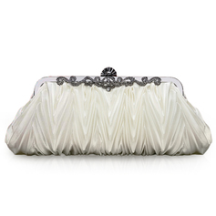 Beige Gorgeous Silk Evening Clutches (012005434)