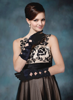 Elastic Satin Elbow Gloves (014020534)