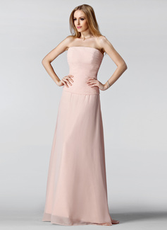 Sheath Strapless Floor-Length Chiffon Mother of the Bride Dress With Ruffle (008002224)