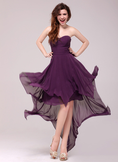 A-Line/Princess Sweetheart Asymmetrical Chiffon Evening Dress (017013987)