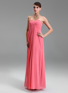 Empire Sweetheart Floor-Length Chiffon Maternity Bridesmaid Dress With Ruffle (045022460)