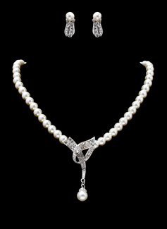 Jewelry Sets Anniversary Wedding Engagement Birthday Gift Party Daily Alloy With Rhinestones Silver Jewelry With Pearl Rhinestone (011019402)