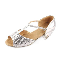 Sparkling Glitter Sandals Ballroom Dance Shoes With T-Strap (053008116)