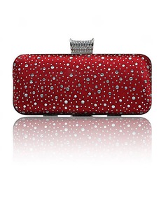 Cetim lindo com strass austria / Baguetes bolsas noite / garras mais cores disponíveis (012026227)