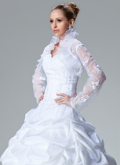 Com tule bordado Partido / Evening Jackets / Wraps (013003914)