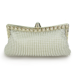 Silver Satin With Austria Rhinestones/ Aluminiumsheet Evening Handbags/ Clutches More Colors Available (012005462)