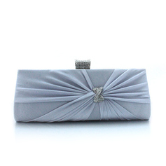 Satin Met Crystal / Strass Evening Bag / Koppeling (Zilver) (012012250)