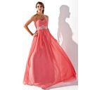 Império Coração Vestidos longo Tecido de seda Vestidos de baile com Pregueado Bordado (018005353)