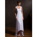 Empire Halter Asymmetrical Chiffon Mother of the Bride Dress With Ruffle Beading (008015125)