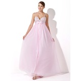 Empire Sweetheart Floor-Length Satin Tulle Evening Dress With Beading Sequins (017004348)