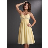 Empire Sweetheart Knee-Length Chiffon Homecoming Dress With Ruffle Beading Sequins (022020701)
