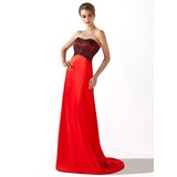 Impero A cuore Sweep treno Charmeuse Pizzo Abito da damigella (007004299)