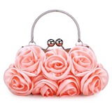 Champagne Gorgeous Silk Evening Handbags/ Clutches/ Top Handle Bags/ Wristlets More Colors Available (012005436)