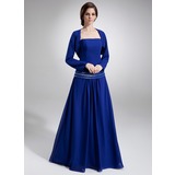 A-Line/Princess Strapless Floor-Length Chiffon Mother of the Bride Dress With Beading Sequins (008005671)