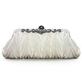Beige Gorgeous Silk Evening Clutches  (012005434)