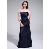 Sheath Sweetheart Floor-Length Charmeuse Bridesmaid Dress With Ruffle (007025354)