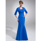 Empire Scoop Neck Floor-Length Organza Satin Mother of the Bride Dress With Ruffle Sash Beading (008006285)