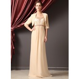 A-Line/Princess Senza spalline Floor-Length Chiffon Charmeuse Madre della Sposa Abiti con Increspatura Perline (008014248)