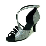 Sparkling Glitter Velvet Sandals Latin Ballroom Dance Shoes (053008215)