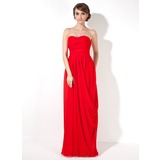 A-Line/Princess Sweetheart Floor-Length Chiffon Prom Dress With Ruffle (018004821)