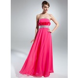 Empire Strapless Floor-Length Chiffon Charmeuse Prom Dress With Beading (018015517)