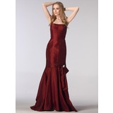 Stile sirena A cuore Sweep treno Taffeta Abito da damigella con Pin floreale in cristallo (007000953)