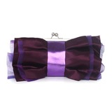 Purple Faux Leather/ Lace Shell Evening Handbags (012010427)