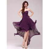 A-Line/Princess Sweetheart Asymmetrical Chiffon Evening Dress (017013987)