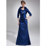 Mermaid Sweetheart Floor-Length Taffeta Mother of the Bride Dress With Ruffle Beading (008005939)