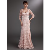 Mermaid Sweetheart Floor-Length Charmeuse Lace Mother of the Bride Dress With Ruffle Beading Sequins (008006523)
