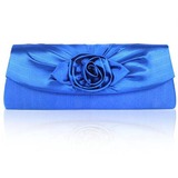 Gorgeous Shining Satin Shell With Applique Evening Handbags (012010110)