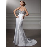 Empire Sweetheart Court Train Taffeta Prom Dress With Beading (018005357)