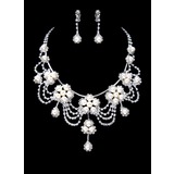Jewelry Sets Wedding Engagement Party Alloy Silver Jewelry With Pearl (011017846)
