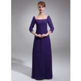 A-Linie/Princess-Linie Rechteckiger Ausschnitt Bodenlang Chiffon Kleid für die Brautmutter (008022553)